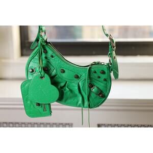 Balenciaga Green Le Cagole XS Leather Shoulder Bag Purse RRP $2600 (pre-owned)